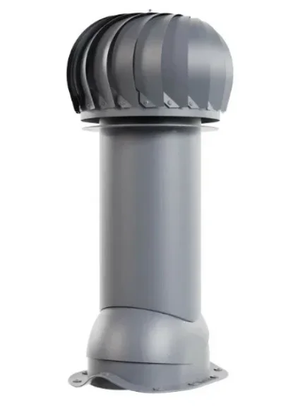 Вентиляция роторная Viotto для металлочерепицы d-110мм, h-550мм, неутепленная, серый графит (RAL 7024)