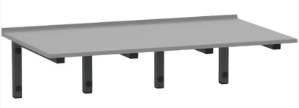 Столешница BAS матовая 1200*470 в комплекте с напольными кронштейнами 430*750 (2шт.), серый