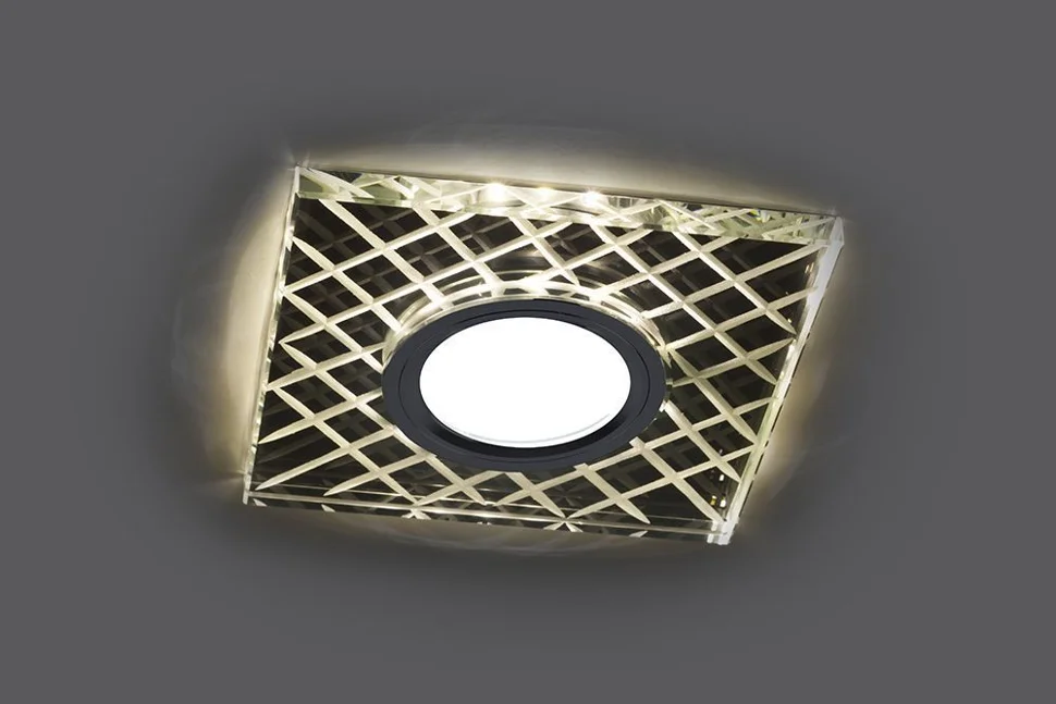 Светильник точечный Feron CD984 со светодиодной подсветкой 15LED*2835 SMD 4000K, MR16 50W G5.3, прозрачный, хром с драйвером в комплекте