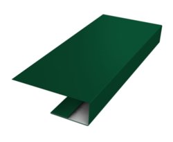 J-профиль Полиэстер RAL 6005 (зелёный мох) 0,45мм для софита 25*18*3м.п.