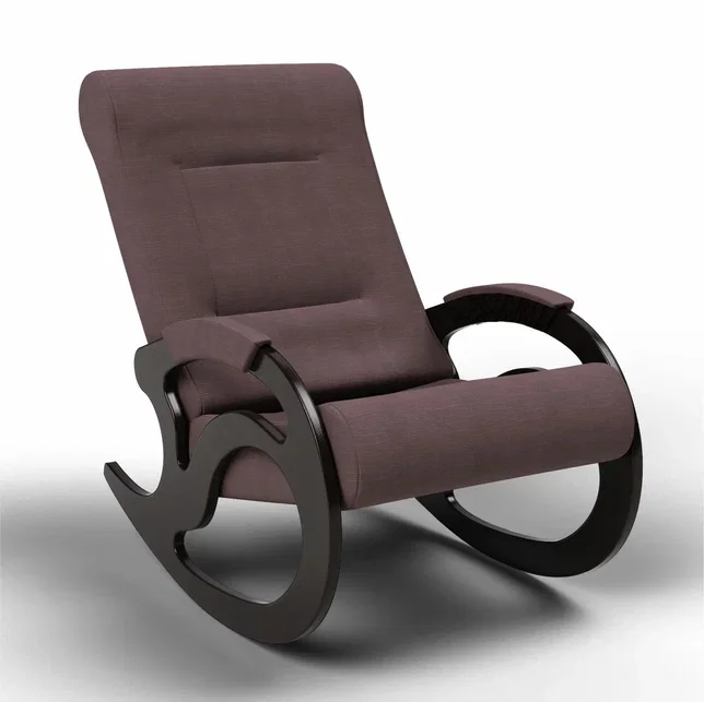 Кресло-качалка велюр 11-Т-КМ, светло-коричневый, каркас черный
