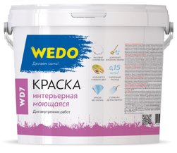 Краска ВД интерьерная моющаяся WEDO WD7 База С 9л