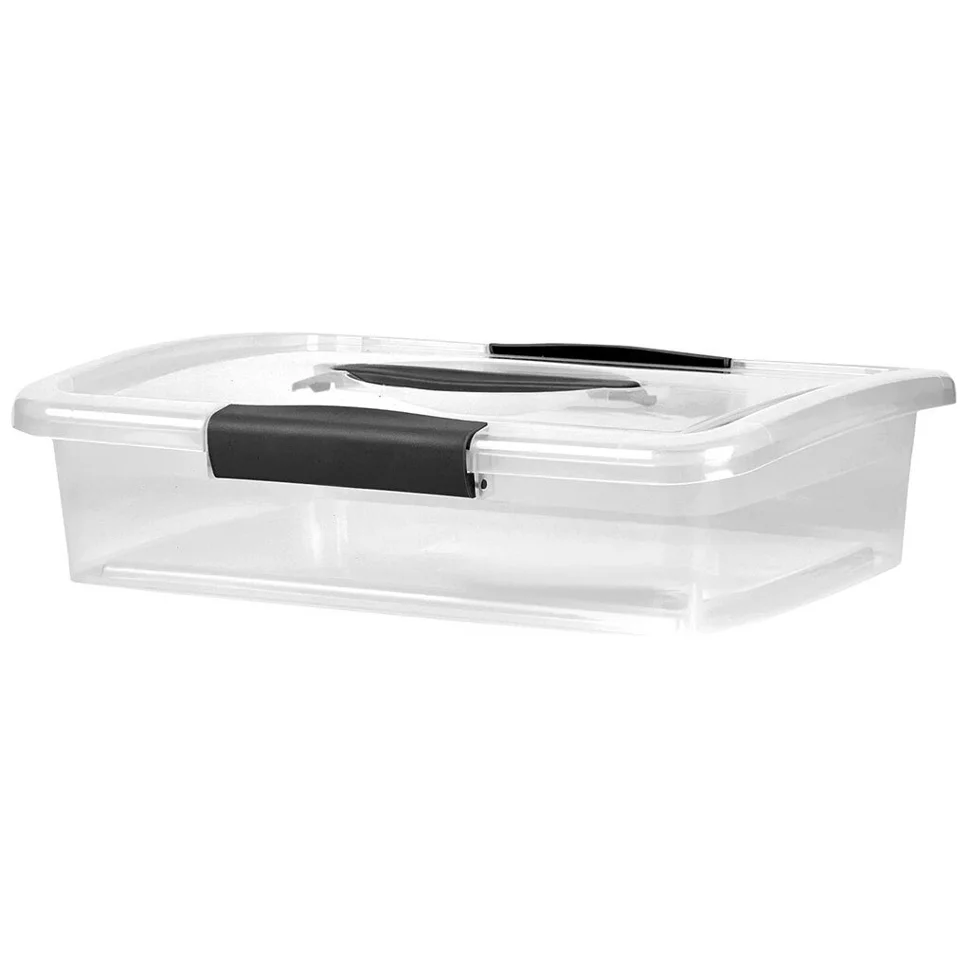 Ящик для хранения Keeplex Vision с защелками и ручкой 5л 37х27,4х9,5см прозрачный кристалл
