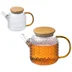 Чайник заварочный LEONORD AROMA, объем 1 л, из боросиликатного стекла с рельефом, с крышкой из бамбука