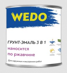 Грунт-эмаль по ржавчине 3 в 1 белая 1,8 кг WEDO