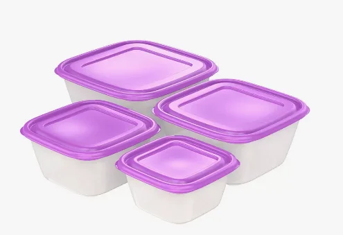 Набор контейнеров для продуктов «Прованс» №2 (СВЧ) 0,6л; 1,0л; 1,7л; 2,5л (4шт) Рыжий кот