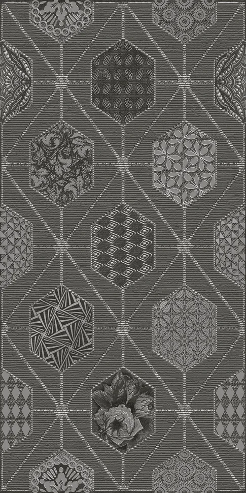 Плитка Azori Devore Gris Geometria декор 31,5х63