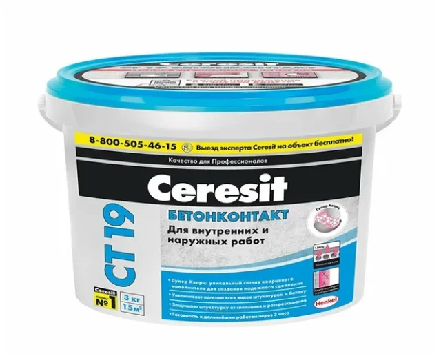 Грунт бетоноконтакт CERESIT CТ 19 3 кг