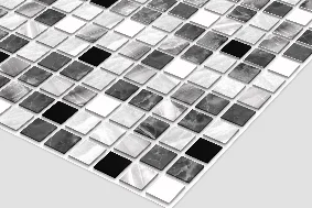 Панель листовая ПВХ «Бюджет» мозаика &quot;Мрамор черно-белый&quot; 957х480 (пленка 0,3мм) Регул