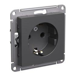 Механизм розетки одноместный СП AtlasDesign 16А IP20 с заземлением базальт ATN001443 Systeme Electric
