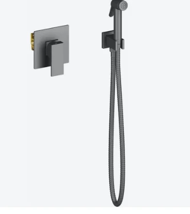 Смеситель встроенный с гигиеническим душем Timo Selene 2089/03SM чёрный