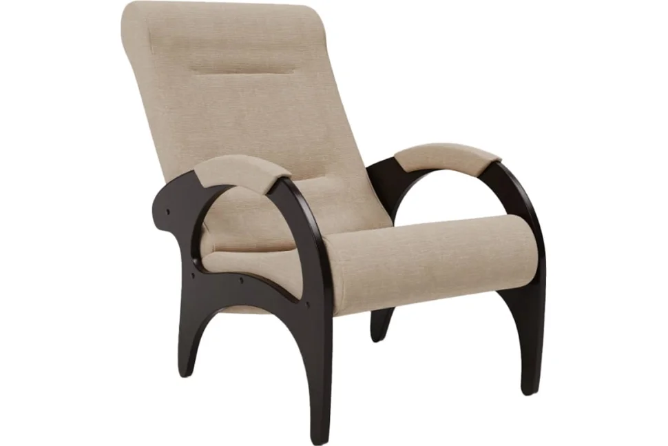 Кресло для отдыха 19, обивка - ткань Бежевый, каркас черный, арт.19-Т-П