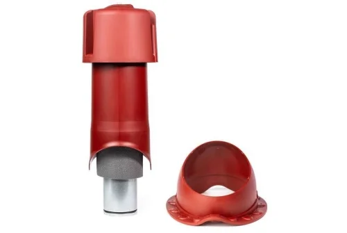 Комплект кровельного выхода вентиляции KROVENT Wave125is красный для металлочерепицы