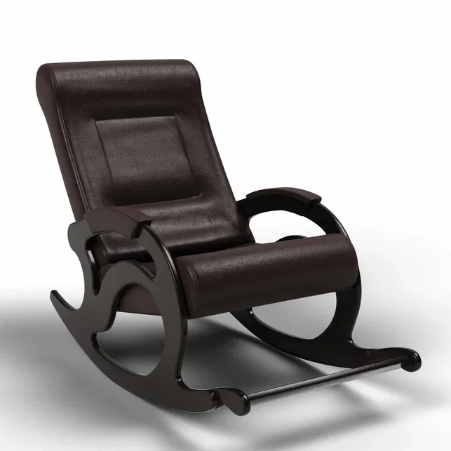Кресло-качалка с подножкой 12-К-В экокожа венге, каркас черный
