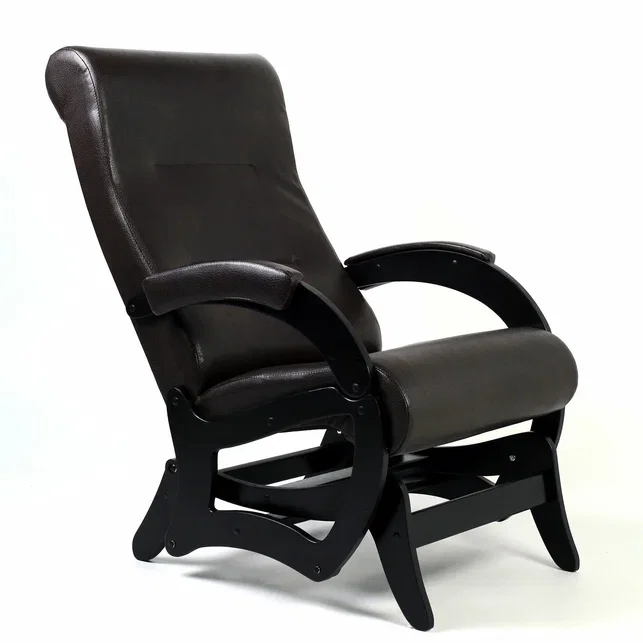 Кресло-глайдер 35-К-В, экокожа венге, каркас черный