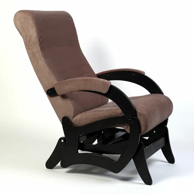 Кресло-глайдер 35-Т-КМ, велюр светло-коричневый, каркас черный