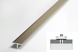 Профиль ЛУКА для плитки алюминиевый Т-образный стыкоперекрывающий ширина 20мм длина 2,7 м Цвет: Шампань (порог)