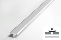 Профиль ЛУКА для плитки алюминиевый Т-образный стыкоперекрывающий ширина 20мм длина 2,7 м Цвет: Белый (порог)