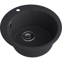 Мойка композитная GRANFEST URBAN GF-UR-649 1-чаша D-490мм, цвет черный