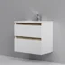 Комплект мебели AM.PM: тумба под раковину X-Joy подвесная, 65 см, 2 ящика, белый глянец с умывальником X-Joy керамика, 65 см, встроенный, белый глянец