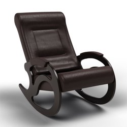 Кресло-качалка 11-К-В, экокожа венге, каркас черный