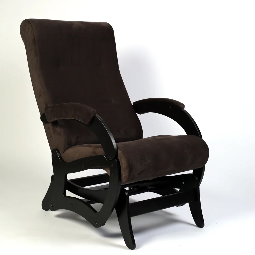 Кресло-глайдер 35-Т-КМ, велюр темно-коричневый, каркас черный