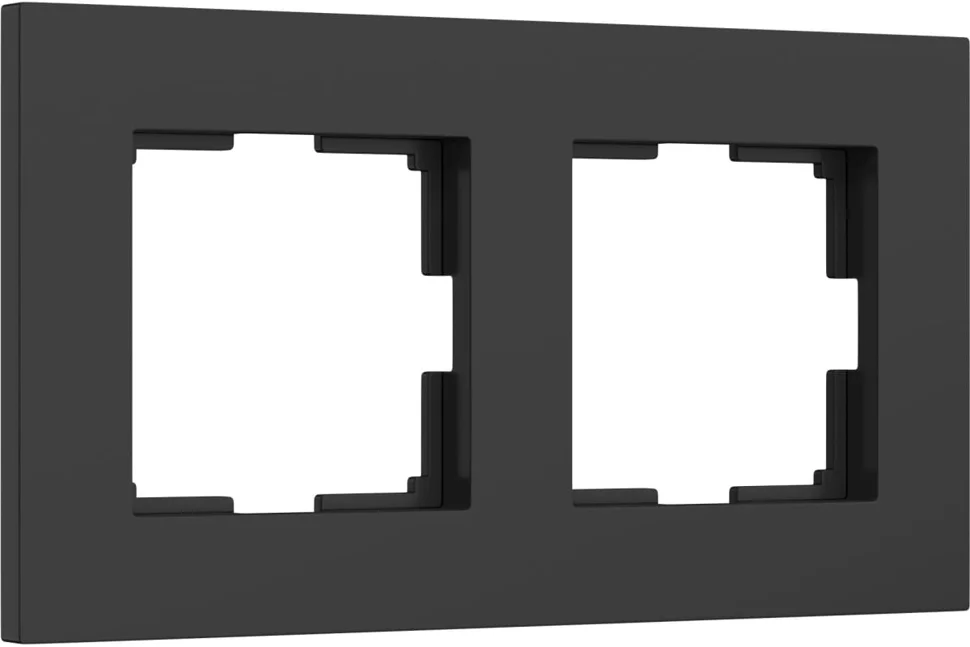 Рамка 2-местная Werkel Slab черный матовый, W0022908