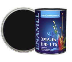 Эмаль ПФ-115 черная 1,8кг Простокрашено БАУ