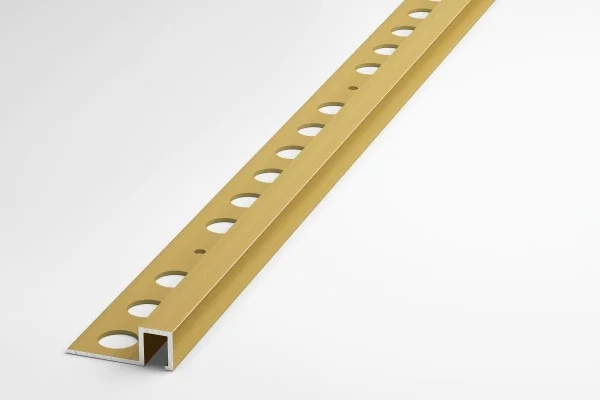 Профиль для плитки алюминиевый ПК 11-10 окантовочный (10 мм) 2700 мм Цвет: Анод золото