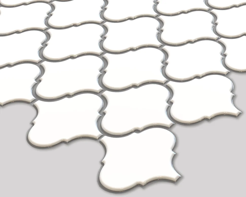 Панель листовая ПВХ «Бюджет» плитка Восточный орнамент белый 915х507 (пленка 0,3мм) Регул