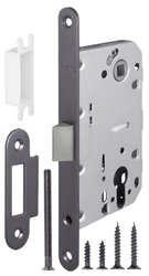 Замок дверной под цилиндр с пластиковым язычком FUARO PLASTP85C-50 GR графит