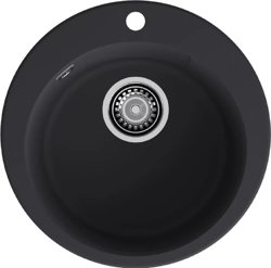 Мойка композитная GRANFEST URBAN GF-UR-649 1-чаша D-490мм + коландер, цвет черный