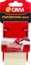 Лента упаковочная 48мм*20м*50мкр СИЛА TPA72-00 с дисп. (прозрачная)