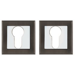 Накладка дверная квадратная под цилиндр PUNTO ET.K.QL52 (ET QL) GR/CP-23 графит/хром