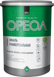 Эмаль ОРЕОЛ акриловая глянцевая белая 1 кг