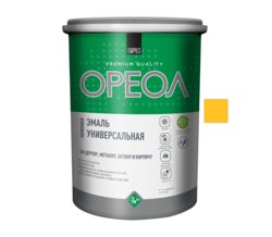 Эмаль ОРЕОЛ акриловая глянцевая жёлтая 1 кг