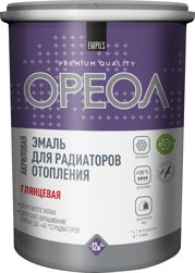 Эмаль для радиаторов термостойкая акриловая глянцевая для внутр.работ 0,5кг ОРЕОЛ