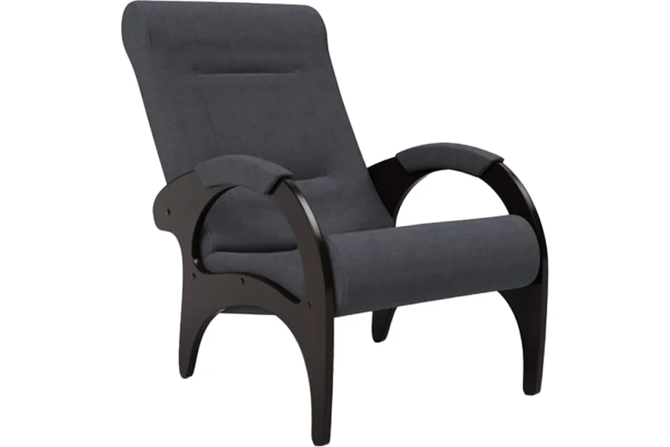 Кресло для отдыха 19-Т-ГР, велюр темно-серый, каркас черный