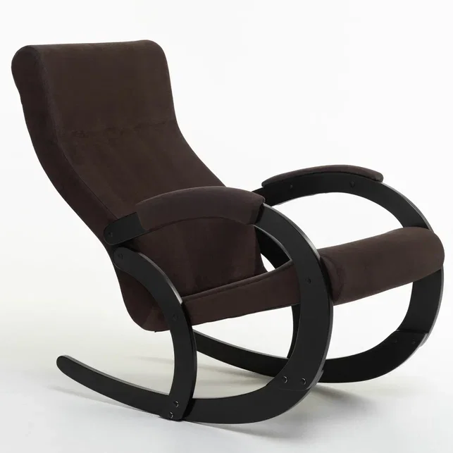 Кресло-качалка 34-Т-AС, велюр темно-коричневый, каркас черный