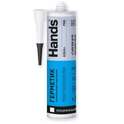 Герметик силиконовый санитарный прозрачный Hands AQUA+ PRO 280мл
