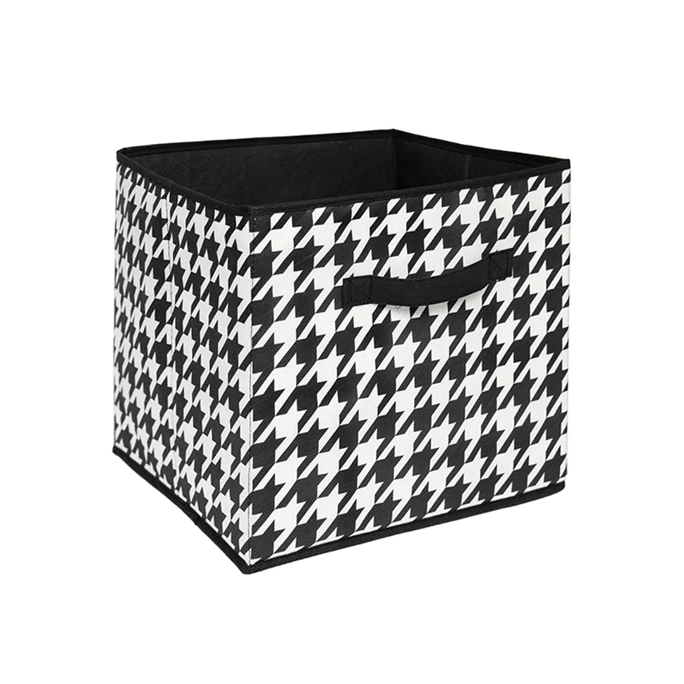 Короб-кубик для хранения &quot;Пепита&quot;, Д300 Ш300 В300, черно-белый