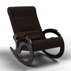 Кресло-качалка 11-Т-Ш, велюр темно-коричневый, каркас черный