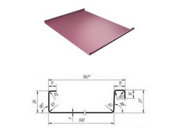 Фальц двойной стоячий 0,5мм оцинкованный(Тип), 0.563*м2