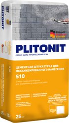 Штукатурка цементная PLITONIT S10 механизированного и ручного нанесения 25 кг