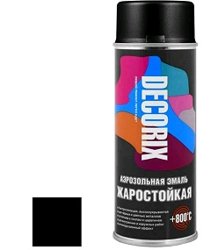 Эмаль аэрозольная акриловая жаростойкая Decorix черная (+800°С) 520 мл