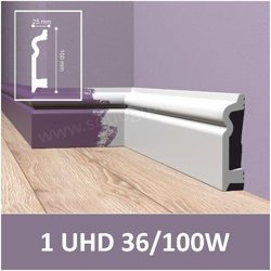 Плинтус напольный Solid из полимера 100*25*2000 белый Артикул: 1 UHD 36/100W