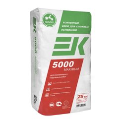 Клей плиточный EK 5000 MAXIMUM для бассейнов 25 кг / &#8805; 1,5 МПа / класс С2 Т / АКЦИЯ 5+1