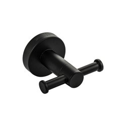 Крючок GFmark двойной из нержавеющей стали, на круглом основании, цвет ЧЁРНЫЙ, арт 82114