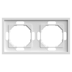 Рамка двухместная, STEKKER Эмили, белый фарфор, soft touch (PFR00-5002-01)