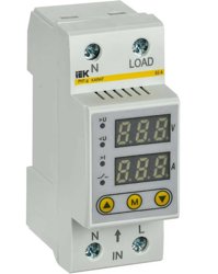 Реле напряжения и тока РНТ-д 1ф 36мм 63А IEK IVC21-1-63